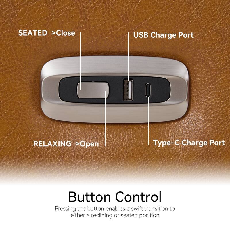 MCombo Power Small Recliners, Modern Zero Wall Hugger Recliners Chair with Lumbar Support, USB and Charging Ports, FSC Certified