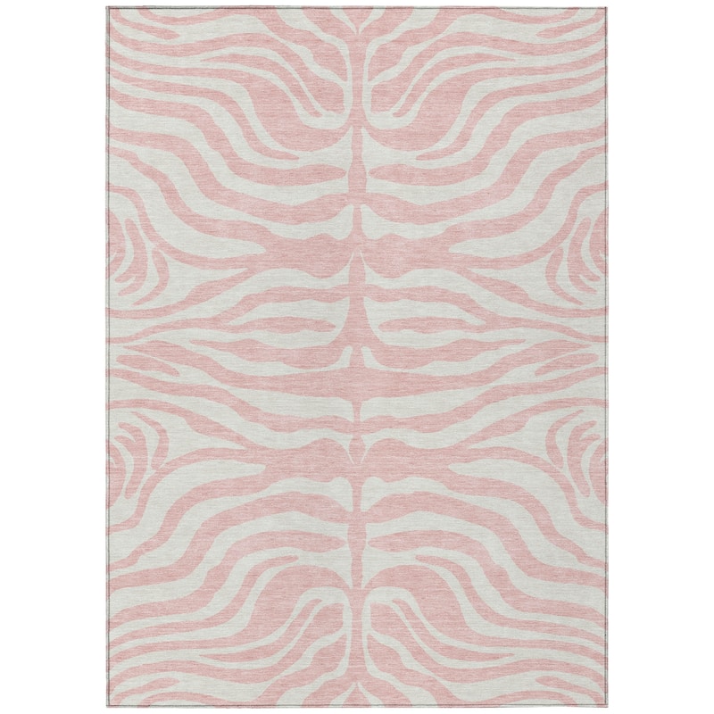 Machine Washable Indoor/ Outdoor Modern Animal Print Chantille Rug