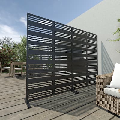 Outdoor Privacy Screen Metal Privacy Screen Panel Free Standing - 72*47