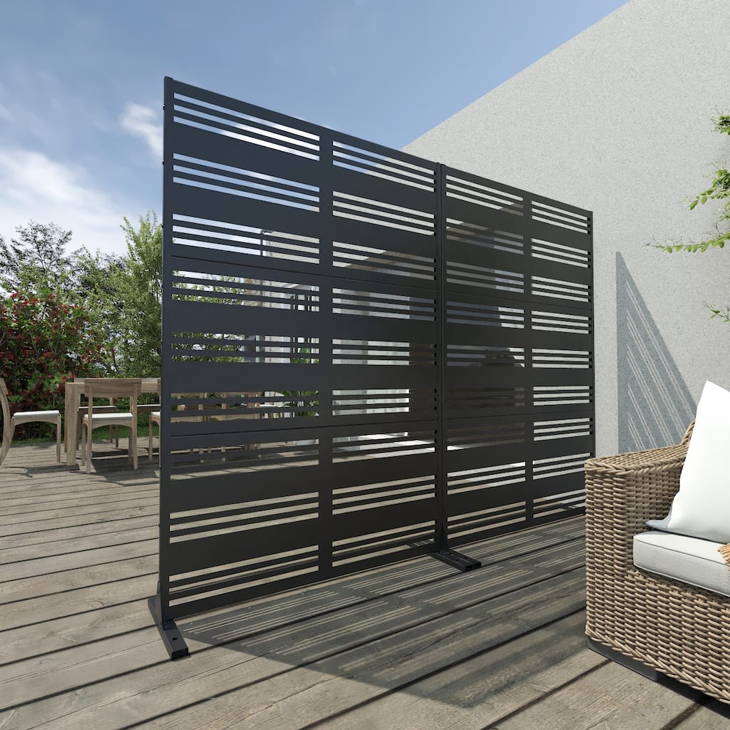 Outdoor Privacy Screen Metal Privacy Screen Panel Free Standing - 72*47