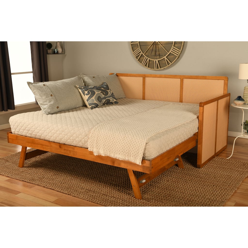 Somette Abaco Daybed Frame with Pop Up in Honey Finish (Mattresses Not Included)