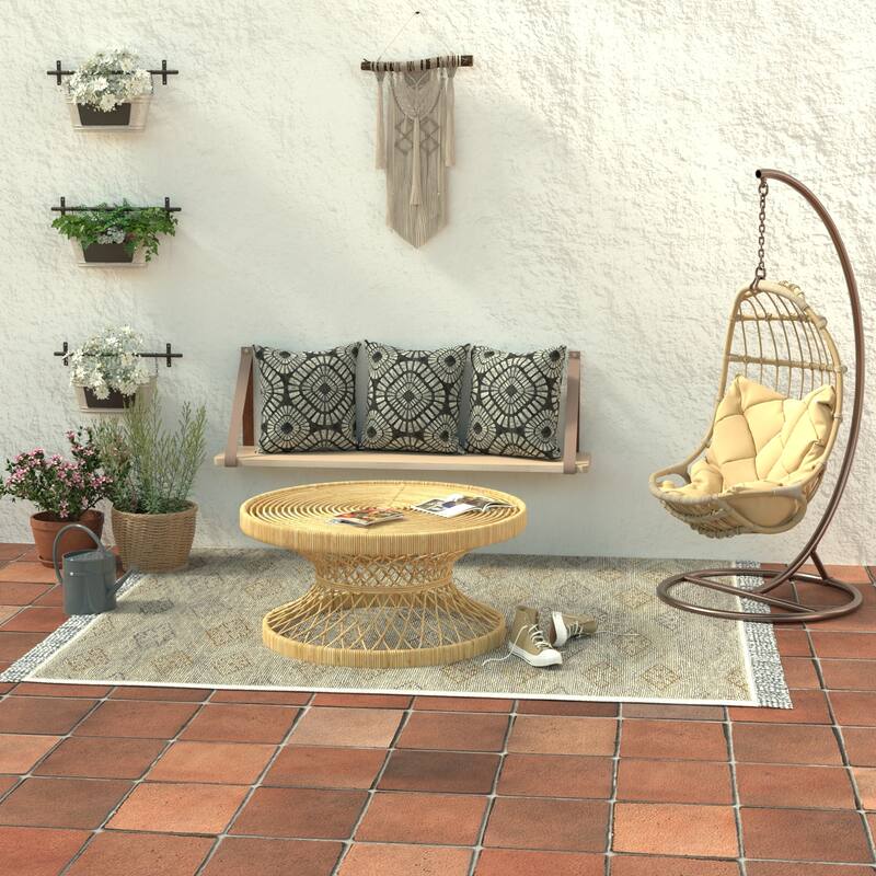 22" x 22" Outdoor Throw Pillow - Set of 2 - 22'' L x 22'' W x 8'' H - Maloa Asphalt