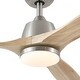 preview thumbnail 40 of 157, YUHAO SylvanAir Modern 52 in. Flush Mount Outdoor/Indoor Ceiling Fan with 3 Solid Wood Blades and DC Reversible Motor