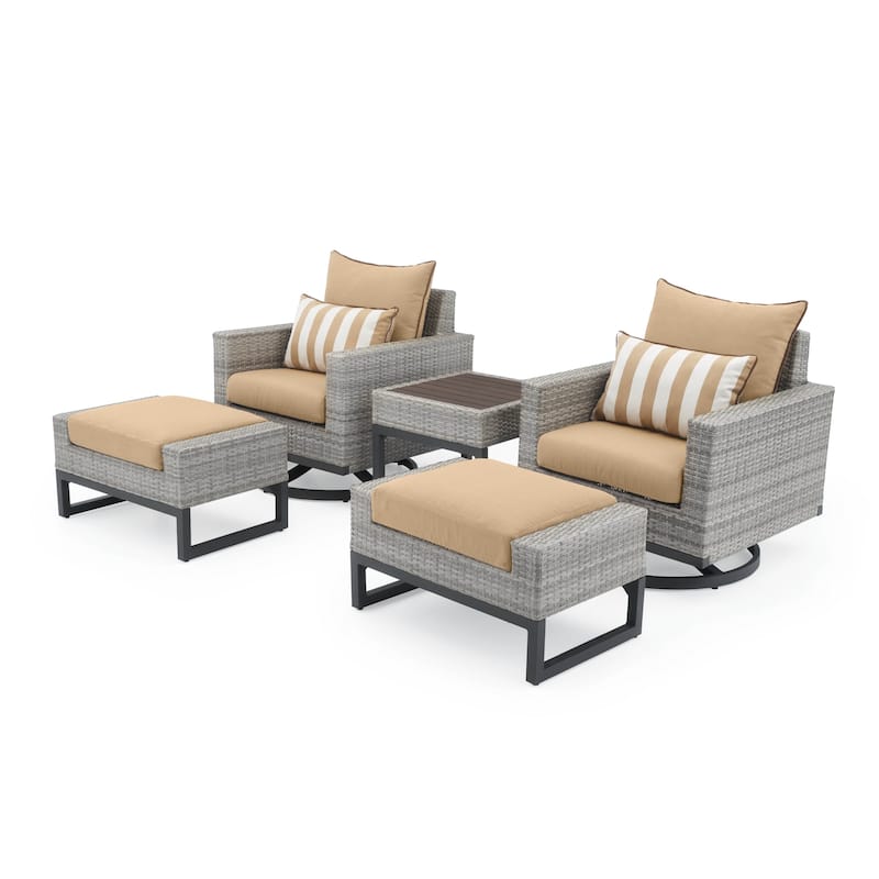 Milo 5 Piece Sunbrella Outdoor Patio Motion Club Set