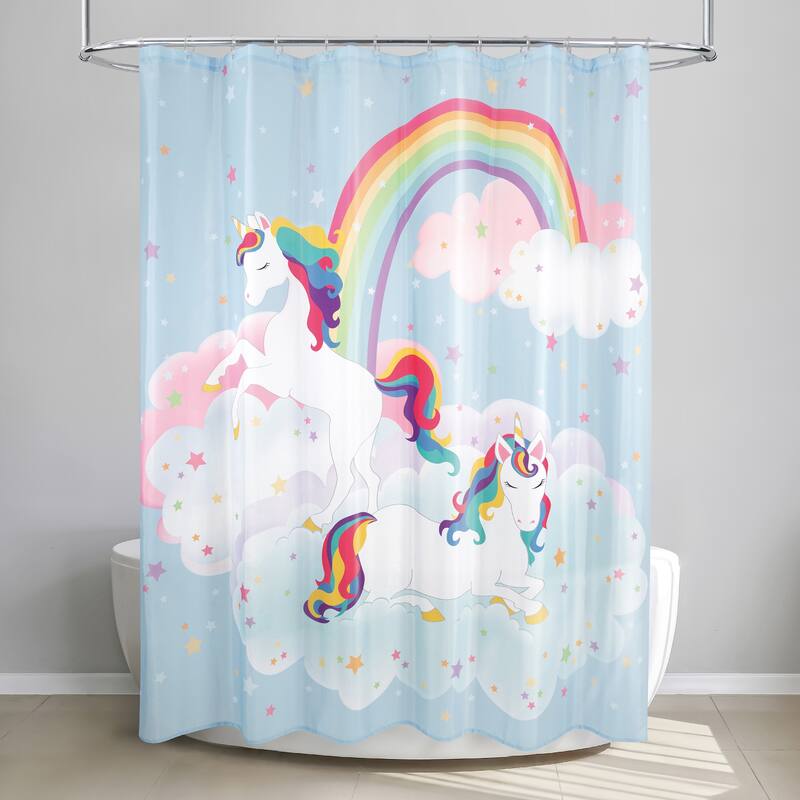Unicorn and Rainbow Shower Curtain
