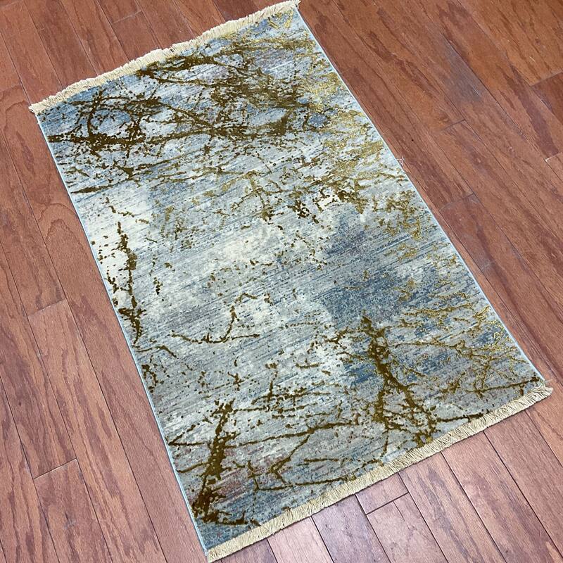 HERAT ORIENTAL Turkish Modern Erased Design Wool & Silk Rug - 2' x 2'11"