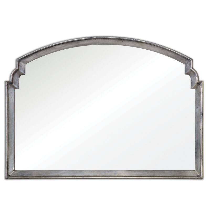 Uttermost Via Della Rustic Antique 42" Wide Wall Mirror - Antiqued Silver Leaf