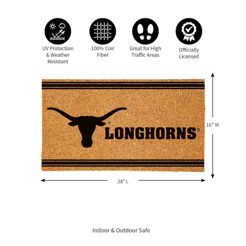 University of Texas Monochrome Indoor/Outdoor Coir Door Mat