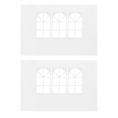 vidaXL Party Tent Sidewall 2 pcs with Window PE White - 118.1" x 76.8"