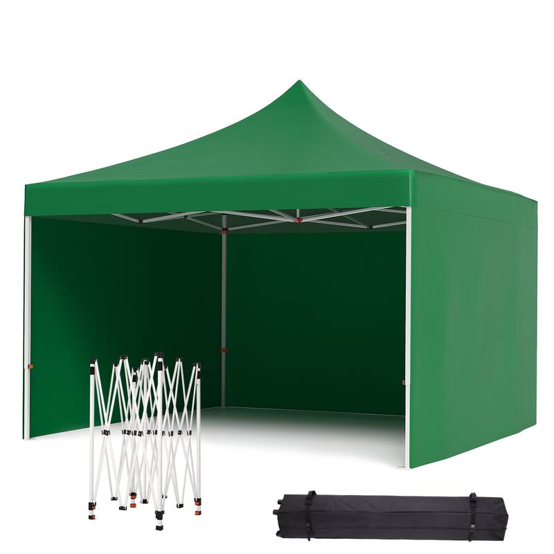 10x10 ft Pop-Up Canopy with 1-Minute Setup, UV Protection, Waterproof, and Adjustable Heights - Green