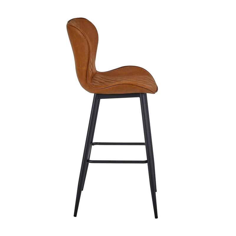 Javlergo Bar Stool Set of 2/4/6, Counter Height Kitchen Bar Stools with Back, Armless PU Leather Barstools