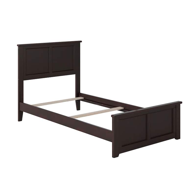 AFI Madison Twin XL Foundation Bed with Matching Footboard & Charging Station in Espresso