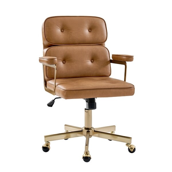 HULALA HOME Debby Modern Faux Leather Height Adjustable Swivel