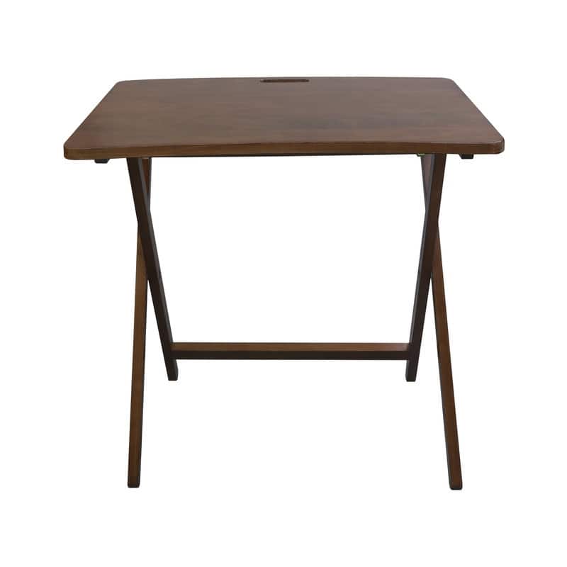 Copper Grove Goosefoot Folding TV Tray Table with Solid Hardwood - Walnut