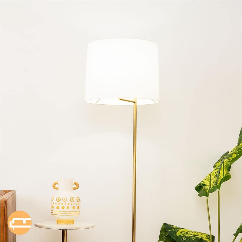 Radiant Harmony Offset Brass Base Floor Lamp