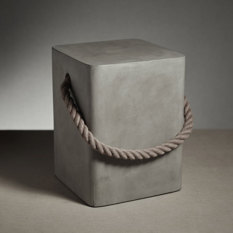 Tiziano Concrete Stool with Rope Handle