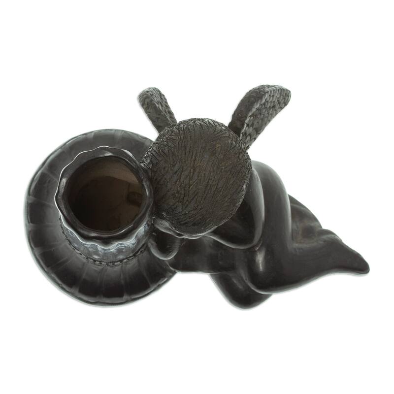 Novica Handmade Sleeping Angel Ceramic Taper Candleholder