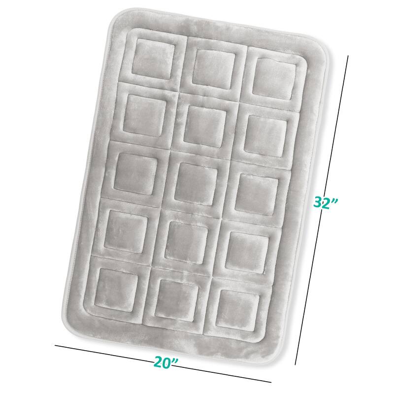 Clara Clark Ultra Soft Non Slip and Absorbent Bath Rug - Waffled Velvet Memory Foam Bath Mat