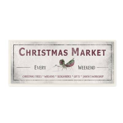 Stupell Industries Rustic Christmas Market Sign Holiday Activity List Wood Wall Art - Multi-Color