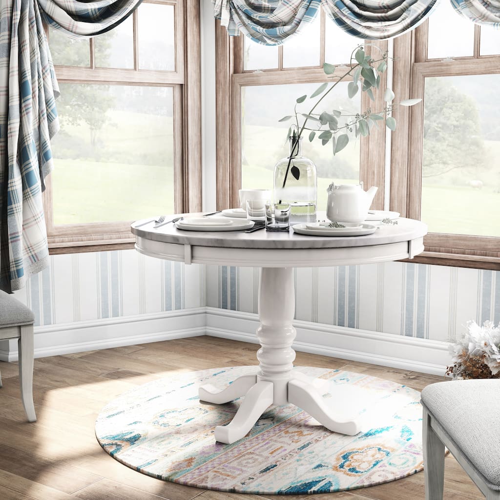 Furniture of America Ten Country 42-inch Pedestal Round Dining Table