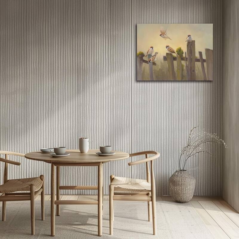 Bird Canvas Wall Art Birds Flying on The Wooden Fence Painting