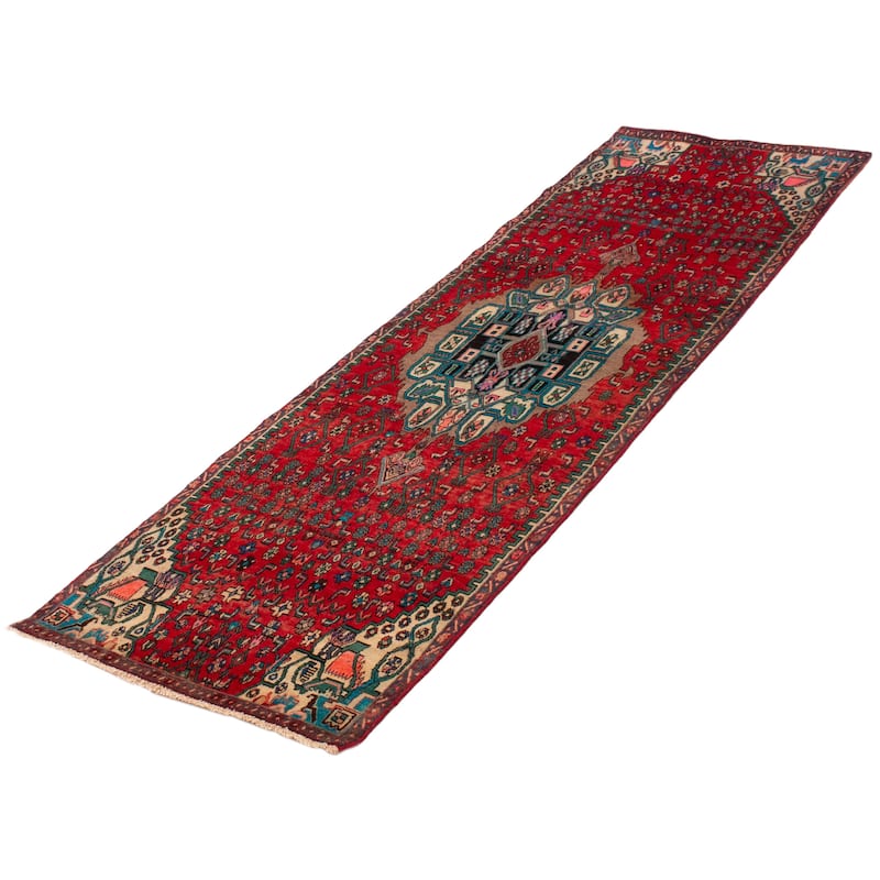 ECARPETGALLERY Hand-knotted Andelz Red Wool Rug - 3'2 x 10'2
