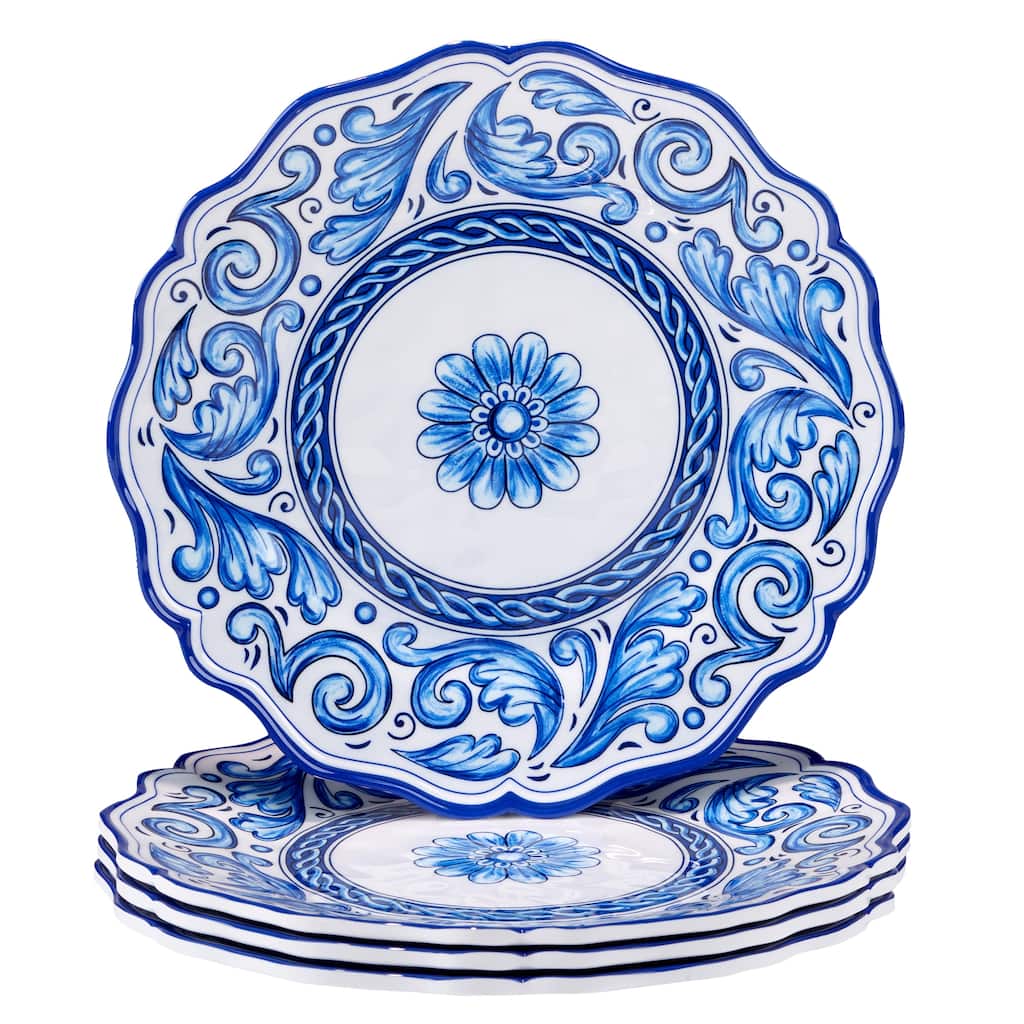 Certified International Veranda Melamine 11" Dinner Plates, Set of 4 - 11" Diameter x 1"