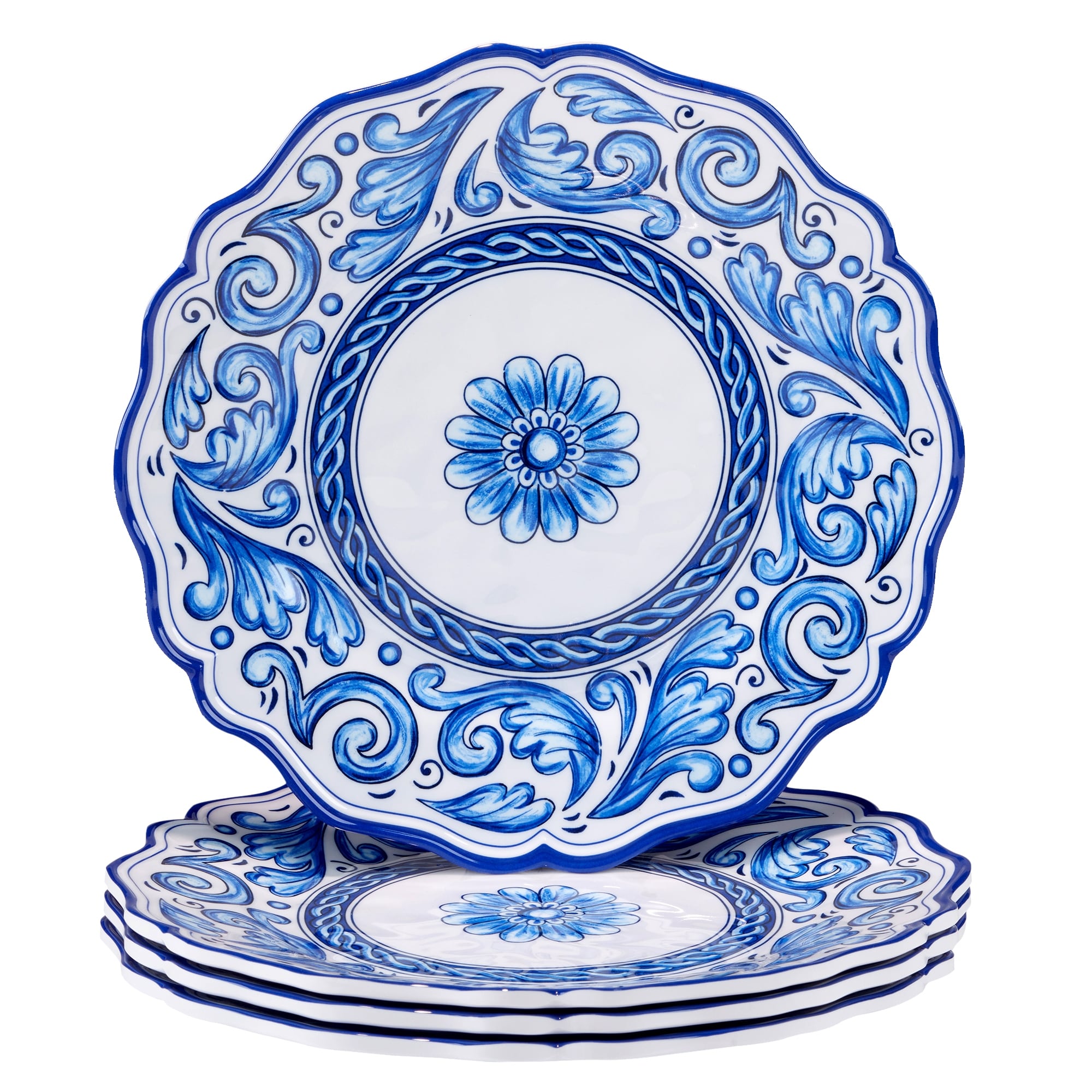 Certified International Veranda Melamine 11" Dinner Plates, Set of 4 - 11" Diameter x 1"