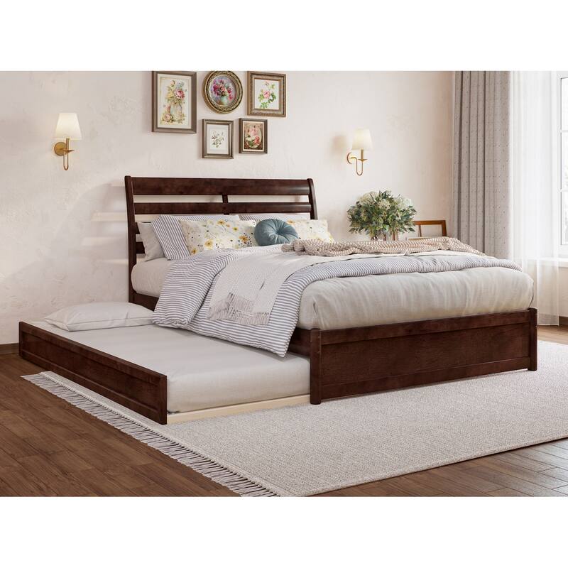 Emelie Platform Bed with Panel Footboard and Twin Trundle
