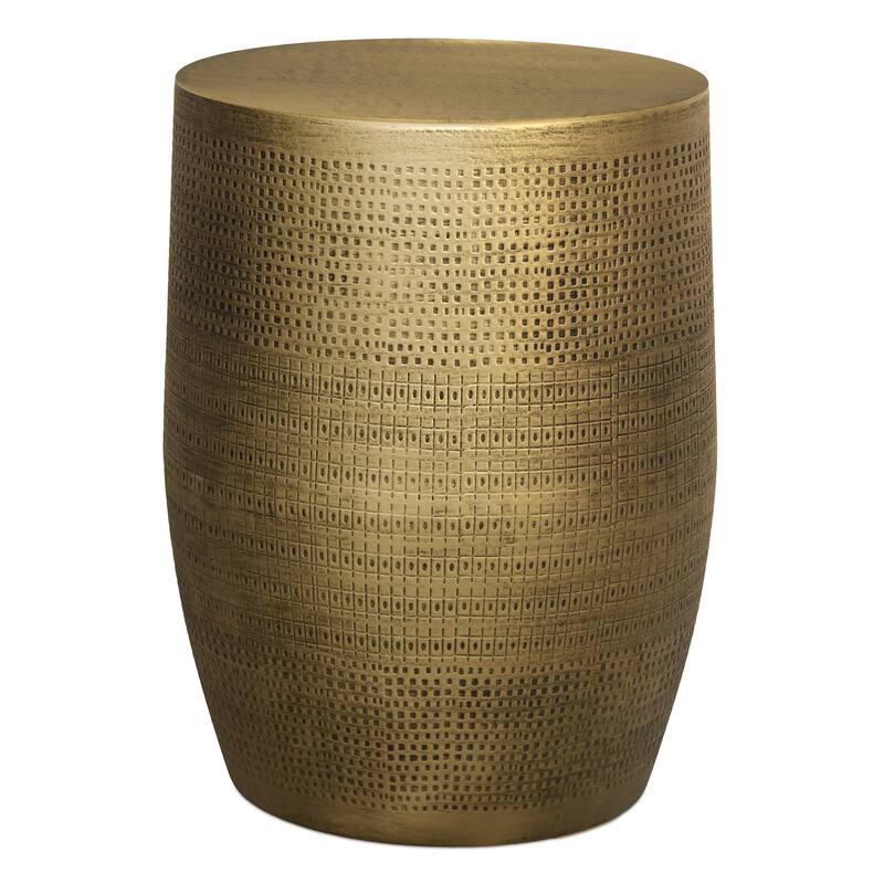 WYNDENHALL Jean 15" Wide Tribal Pattern Metal Accent Table & Assembled - 15"w x 15" d x 20" h