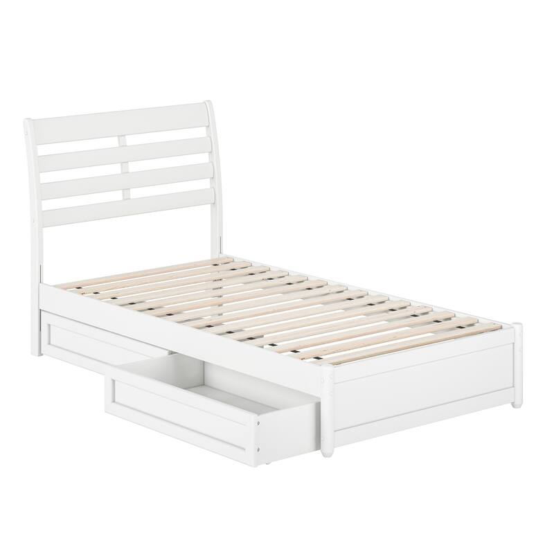 Emelie Platform Bed with Panel Footboard and Storage Drawers