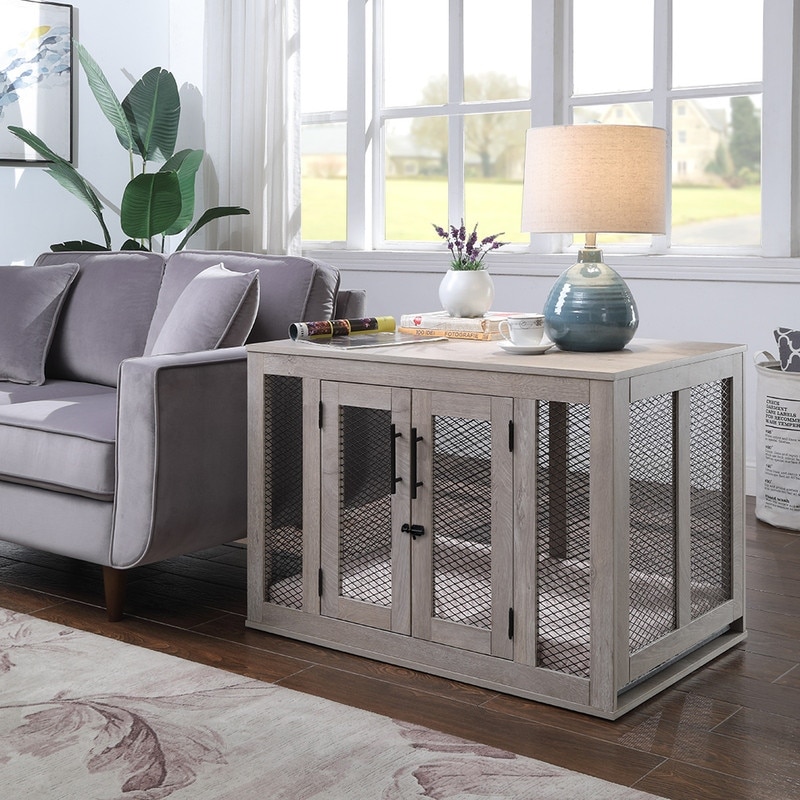 Unipaws Dog Crate with Cushion and Tray, Medium and Large Crate