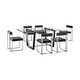 preview thumbnail 51 of 98, Kai Anastasia 7 Piece Rectangular Glass Dining Table Set with Metal Frame and Upholstered Chairs
