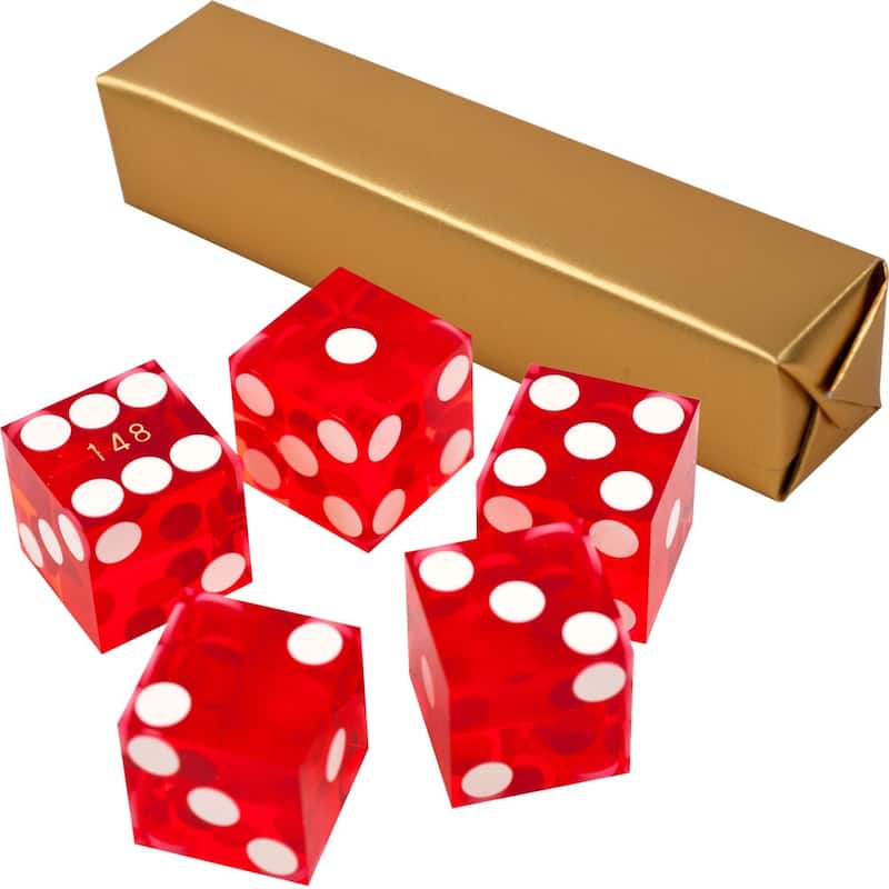 Five Numbered Serialized 19 mm Casino Craps Dice