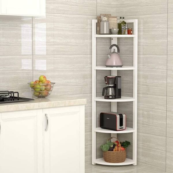 5 Tier Corner Shelf Corner Storage Rack Plant Stand Small Bookshelf Overstock 29157717 Black Espresso