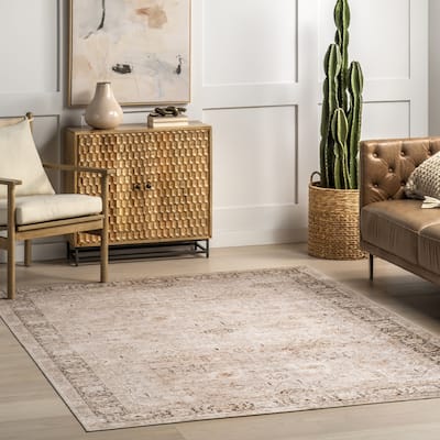 Lauren Liess x Rugs USA Bayberry Spill Proof Vintage Machine Washable Area Rug