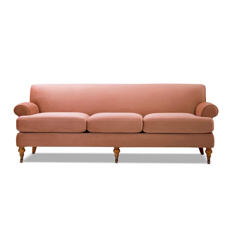 Alana Lawson 88 Inch Living Room Sofa – Three Cushion Couch with Rolled Arms and Tight Back – Minimal Assembly Required