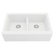 preview thumbnail 2 of 7, Karran All in One Apron Front Quartz 34 in. Double Bowl 50/50 Kitchen Sink in White with Faucet KKF210 in Matte Black