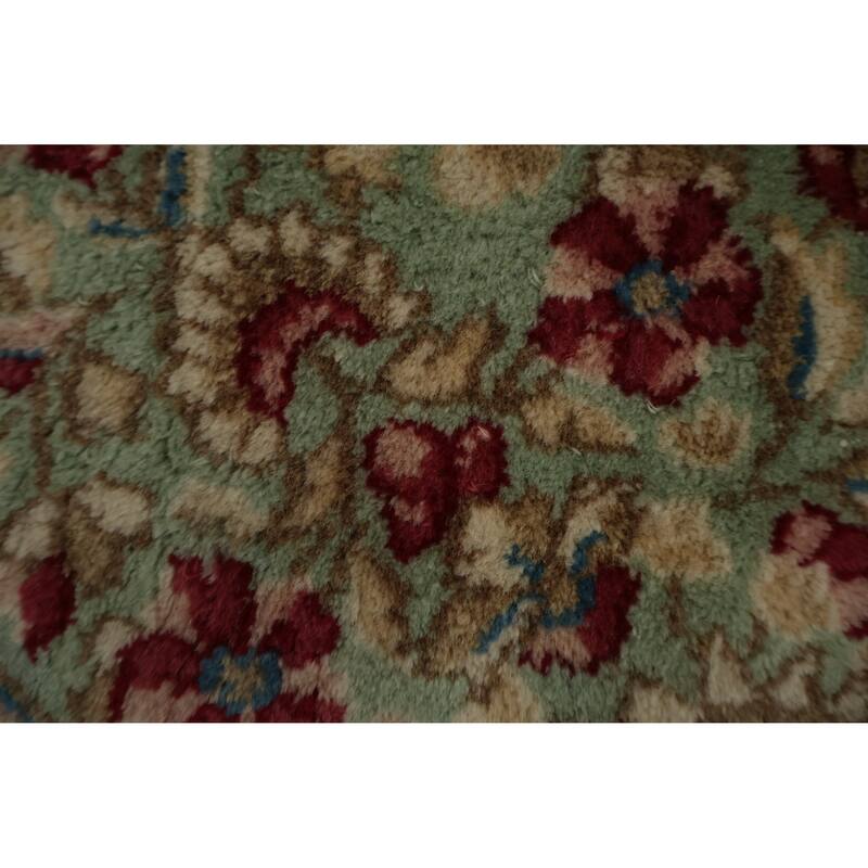 Hand Knotted Oriental 100% Wool Carpet Traditional Floral Navy Blue & Blues Kerman Area Rug - 16' 10'' X 10' 2''