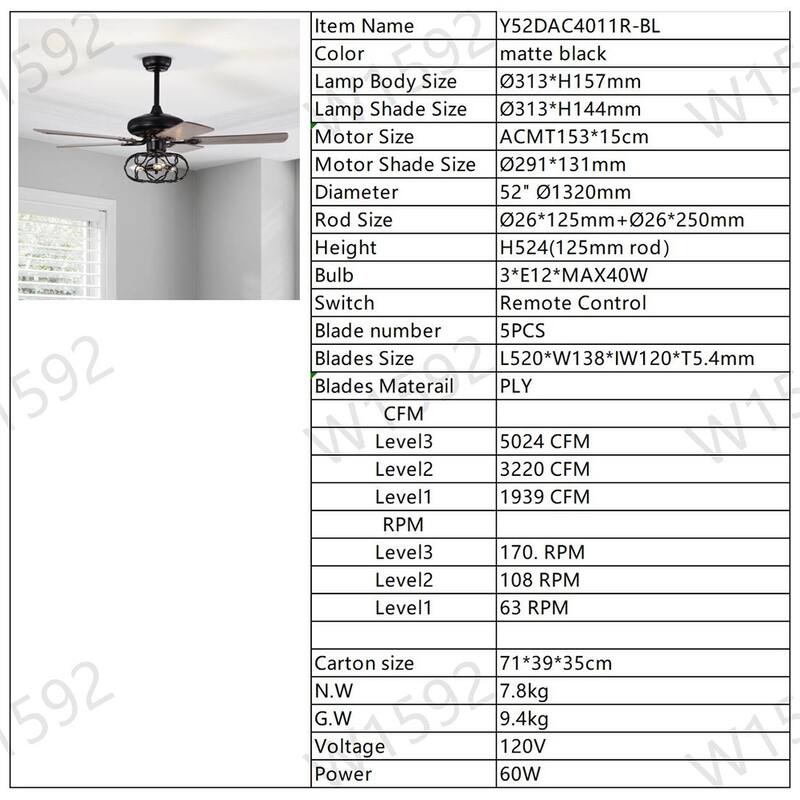 Low Profile Ceiling Fan Light with Remote and Reversible Motor
