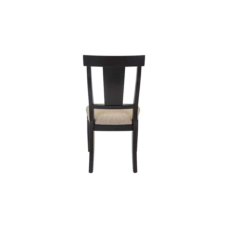 Traditional Wood Kitchen Extension Dining Table and Six Chairs, Black