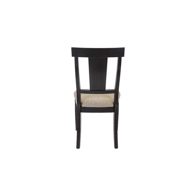 Two Wood Traditional Kitchen Table Chairs, Dining Seats, Black