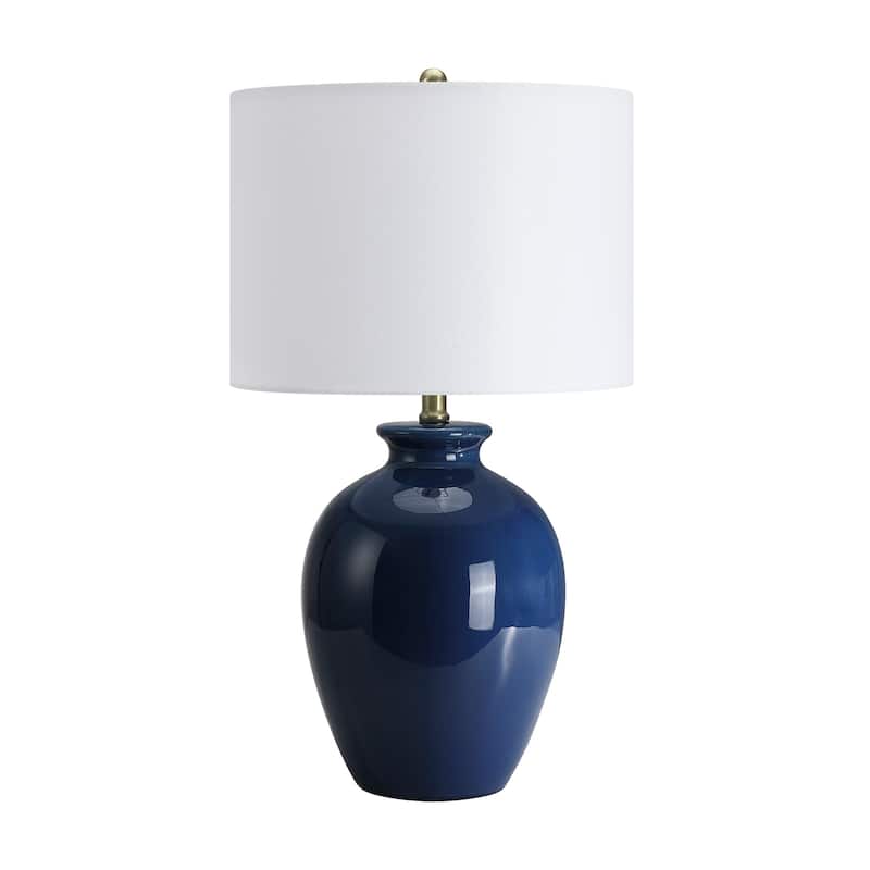 3-Way Ceramic Table Lamp with White Shade - 24.5 in. H