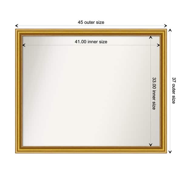 dimension image slide 53 of 93, Wall Mirror Choose Your Custom Size - Extra Large, Townhouse Gold Wood