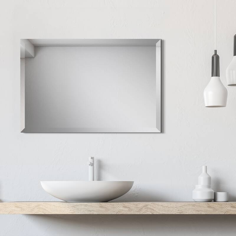 Frameless Beveled Prism Wall Mirror-Square/Rectangluar - Clear - 20'' x 30''