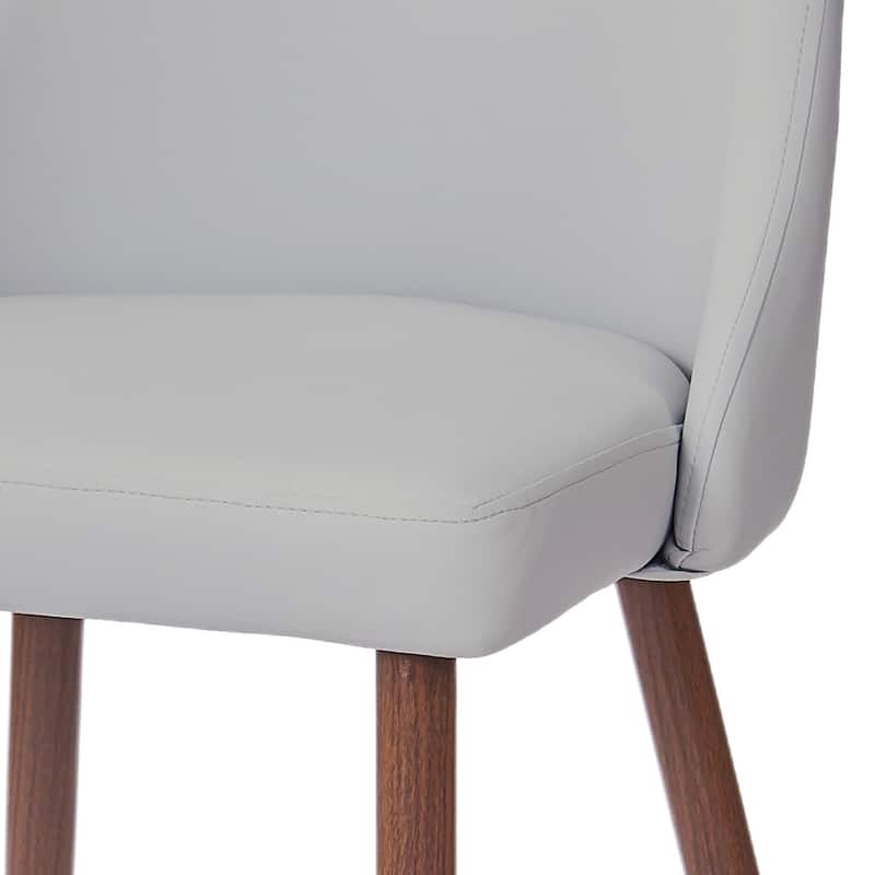 Mid-Century Faux Leather and Metal Dining Chair, Set of 4