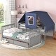 preview thumbnail 30 of 34, Twin over Twin Bunk Bed with Tent, Dual Storage Drawers, and Safety Features