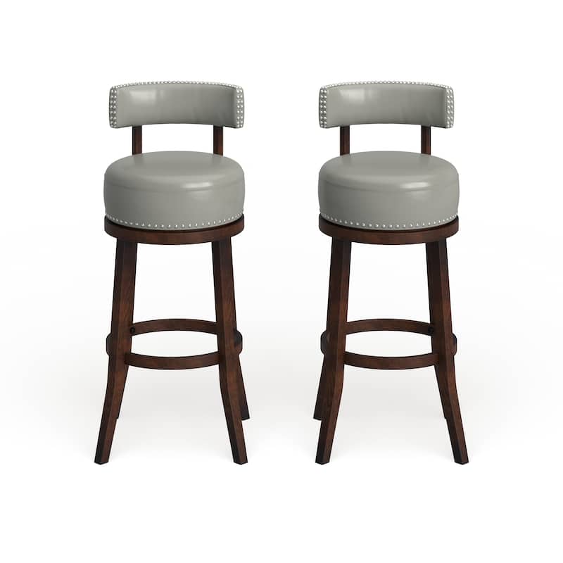Rogers Transitional Faux Leather Swivel Barstool (Set of 2) by Copper Grove