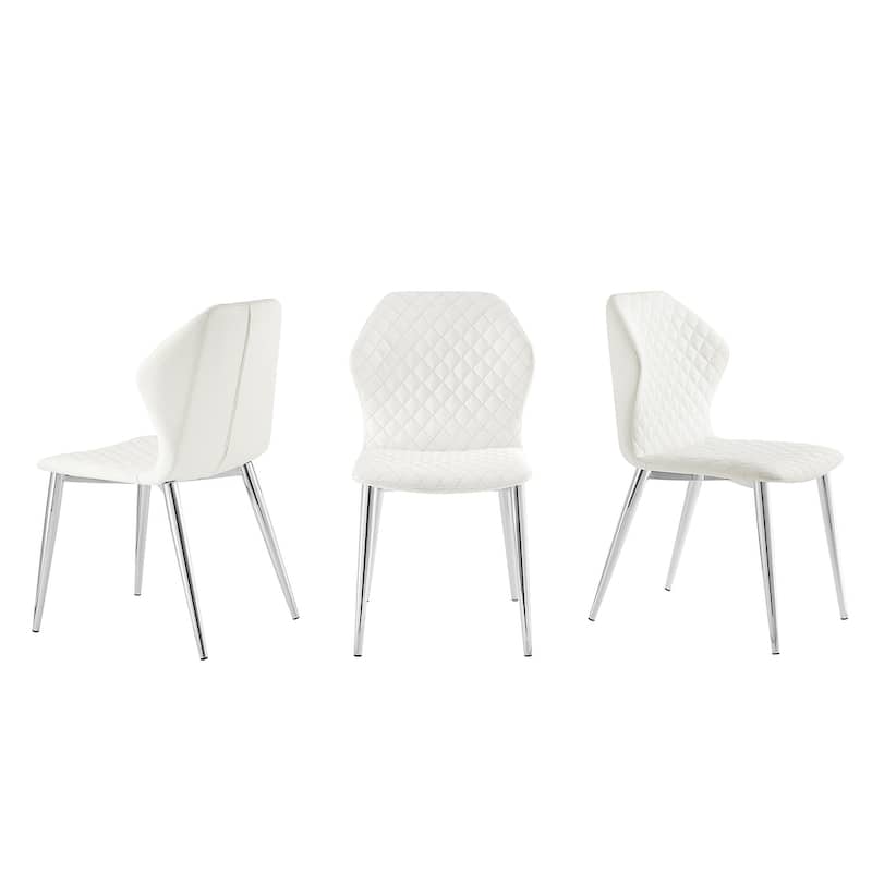 Casabianca Home Olivia Set of 2 Dining Chair in Beige PU Leather