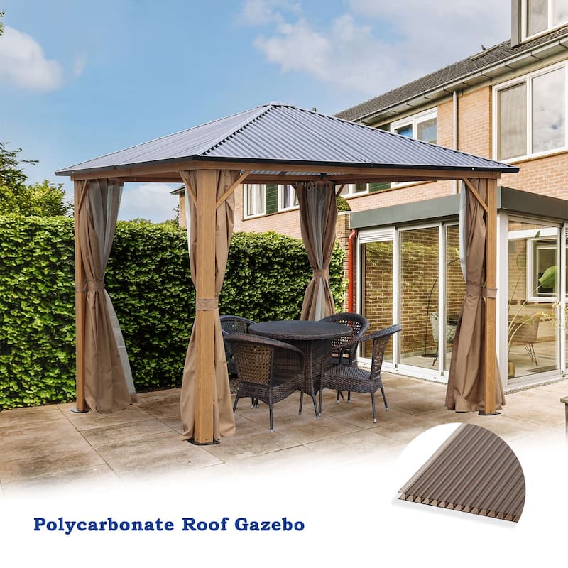 Aoodor 6PCS 38x62 Brown Twin-Wall Awning Panels: Waterproof, UV-Protected